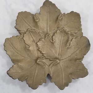 Vintage brass overlapping grape leaves trinket dish